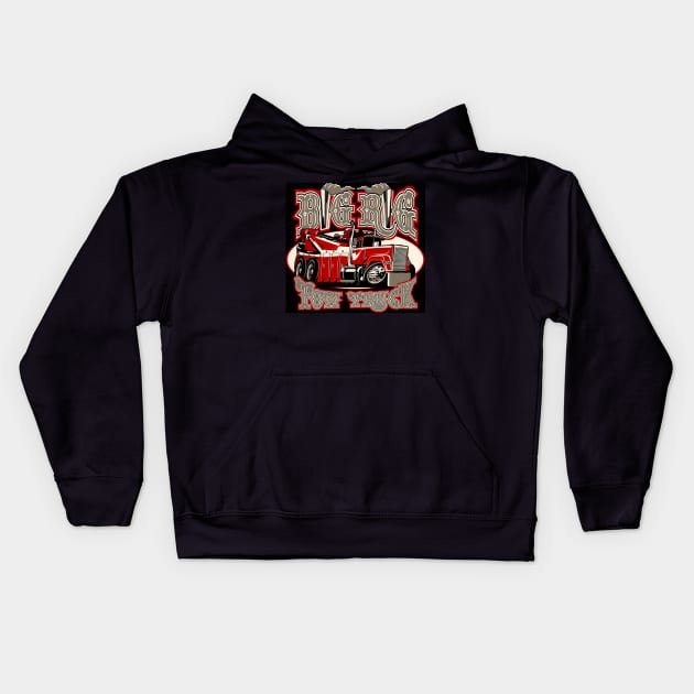 Cartoon tow truck Kids Hoodie by Mechanik